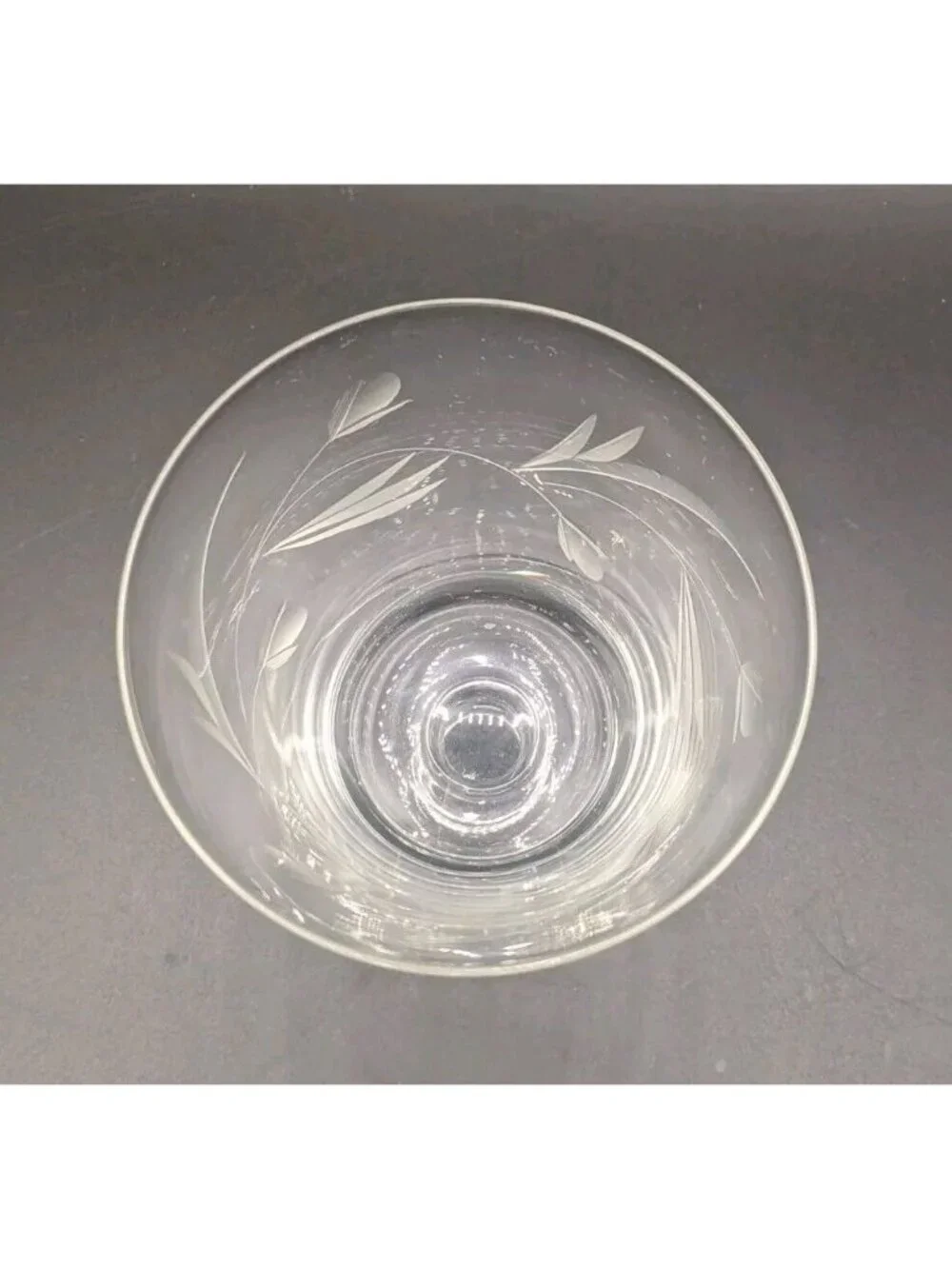 Vtg Etched Clear Glasses Set of 6 New Old Stock Goblet Water Wine 10 oz